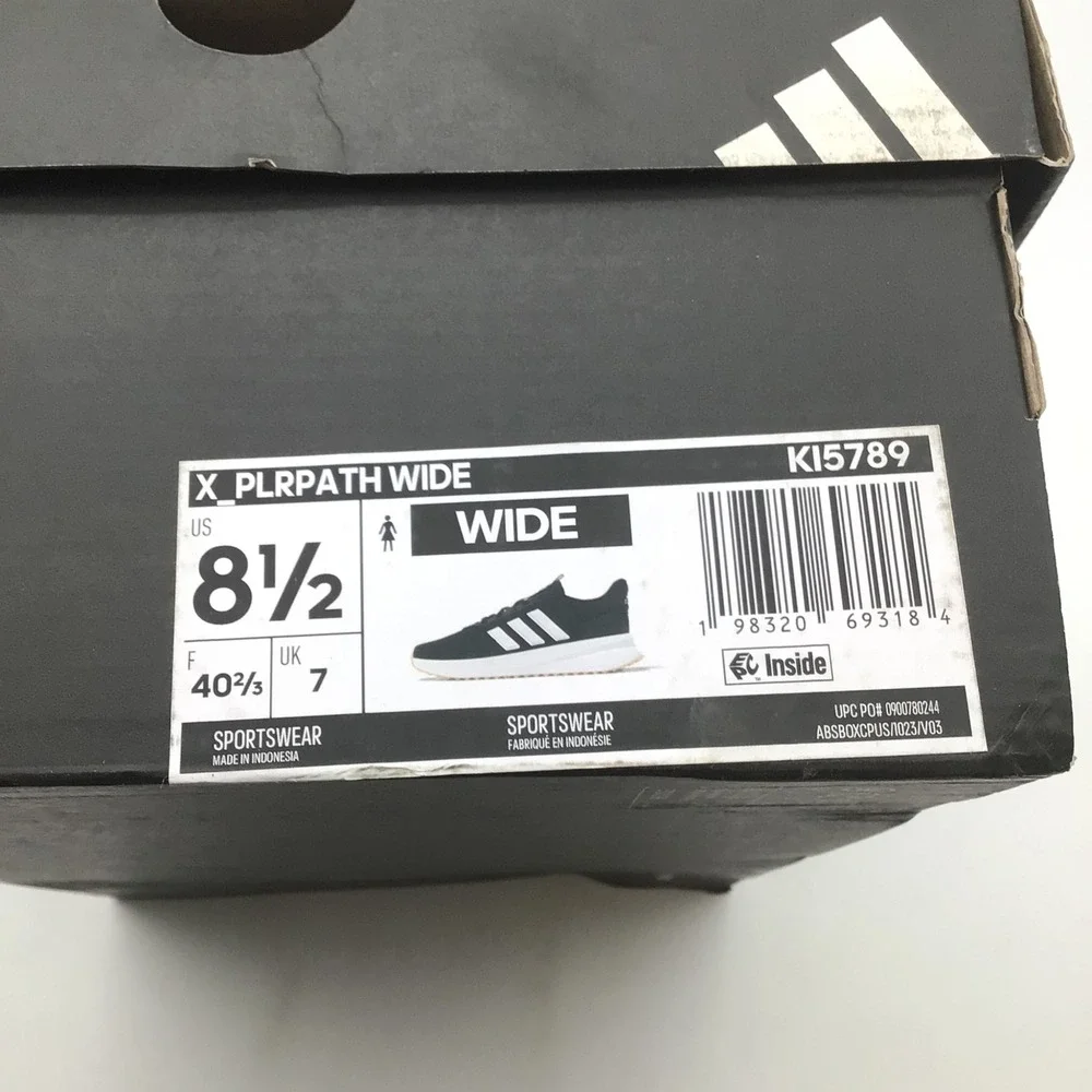 Adidas X_PLRPATH Wide Womens‎ Black White Running Shoes KI5789 Size 8.5 NEW